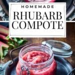 Homemade Rhubarb Compote Pin.