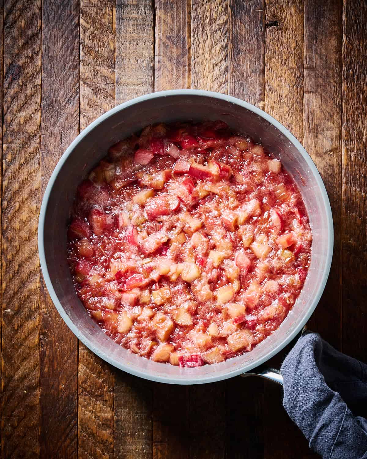 Cooked Rhubarb Compote in a medium large saucepan.