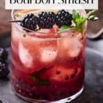 Pin for Blackberry Bourbon Smash cocktail on Resplendent Kitchen.