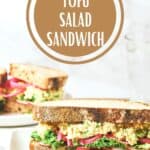 Pin for Tofu Salad Sandwich recipe on Resplendent Kitchen.