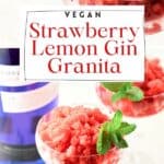 Strawberry Lemon Gin Granita recipe on Resplendent Kitchen blog.
