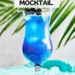 Pin for Blue Lagoon Mocktail Recipe on Resplendent Kitchen.