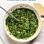 Pin for Carrot Top Chimichurri recipe on Resplendent Kitchen Blog.