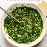 Pin for Carrot Top Chimichurri recipe on Resplendent Kitchen.