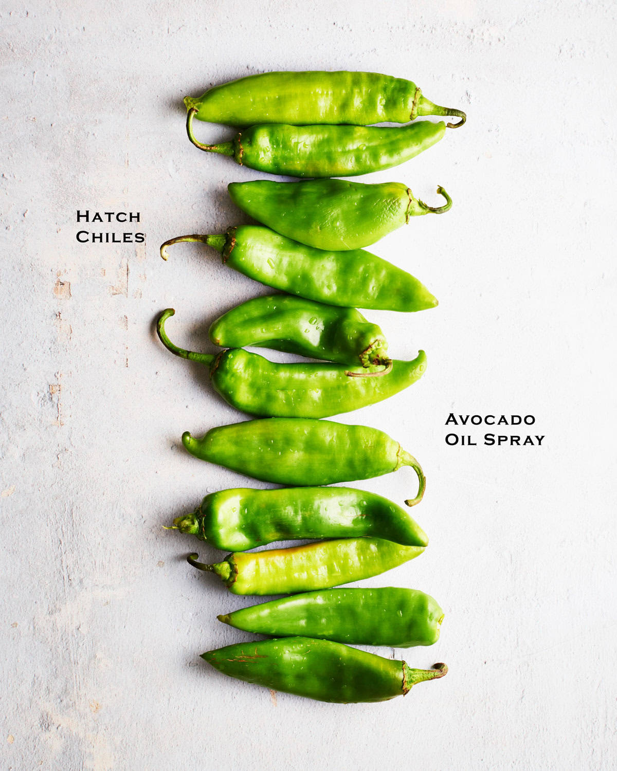 Ingredients to broil Hatch chiles.