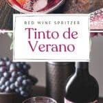 Pin for Tinto de Verano Red Wine Spritzer recipe on Resplendent Kitchen.