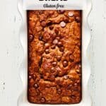 Pin for Vegan Banana Bread Gluten Free on Resplendent Kitchen Blog.