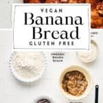 Pin for Vegan Banana Bread Gluten Free on Resplendent Kitchen Blog.
