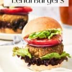 Pin for Vegan Black Bean Lentil Burgers