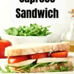 Pin for Vegan Caprese Sandwich.