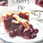 Pin for Vegan Cherry Pie recipe on Resplendent Kitchen blog.