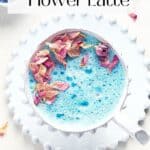 Pin for Butterfly Pea Flower Latte recipe on Resplendent Kitchen blog.