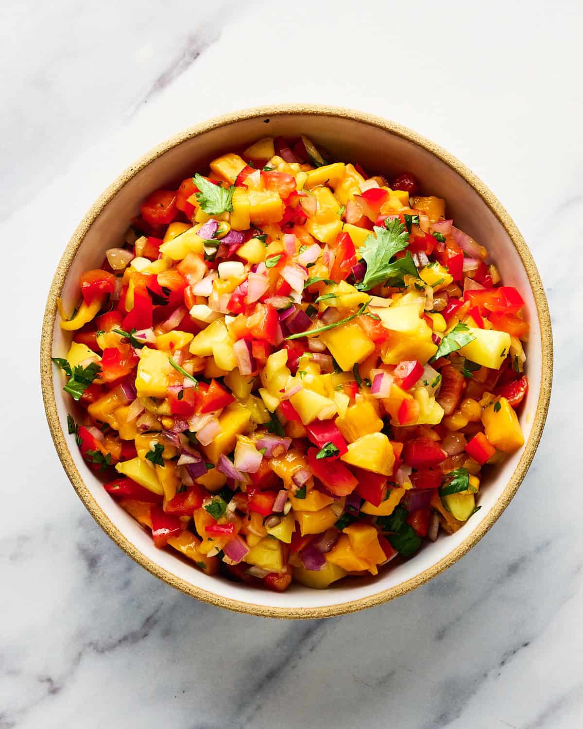 Bowl of Mango Habanero Salsa.