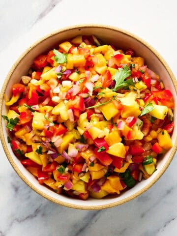 Mango Habanero Salsa in a bowl.
