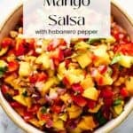 Fresh Mango Habanero Salsa Pin on Resplendent Kitchen blog.