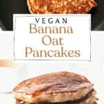 Pin for Vegan Banana Oat Pancakes.