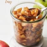 Pin for Easy Apple Compote on Resplendent Kitchen blog.