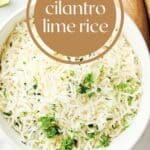 Rice Cooker Cilantro Lime Rice recipe on Resplendent Kitchen blog.