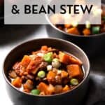 Vegan Sweet Potato and Bean Stew recipe on Resplendent Kitchen blog.