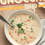 Pin for Vegan Gnocchi Soup on Resplendent Kitchen blog.