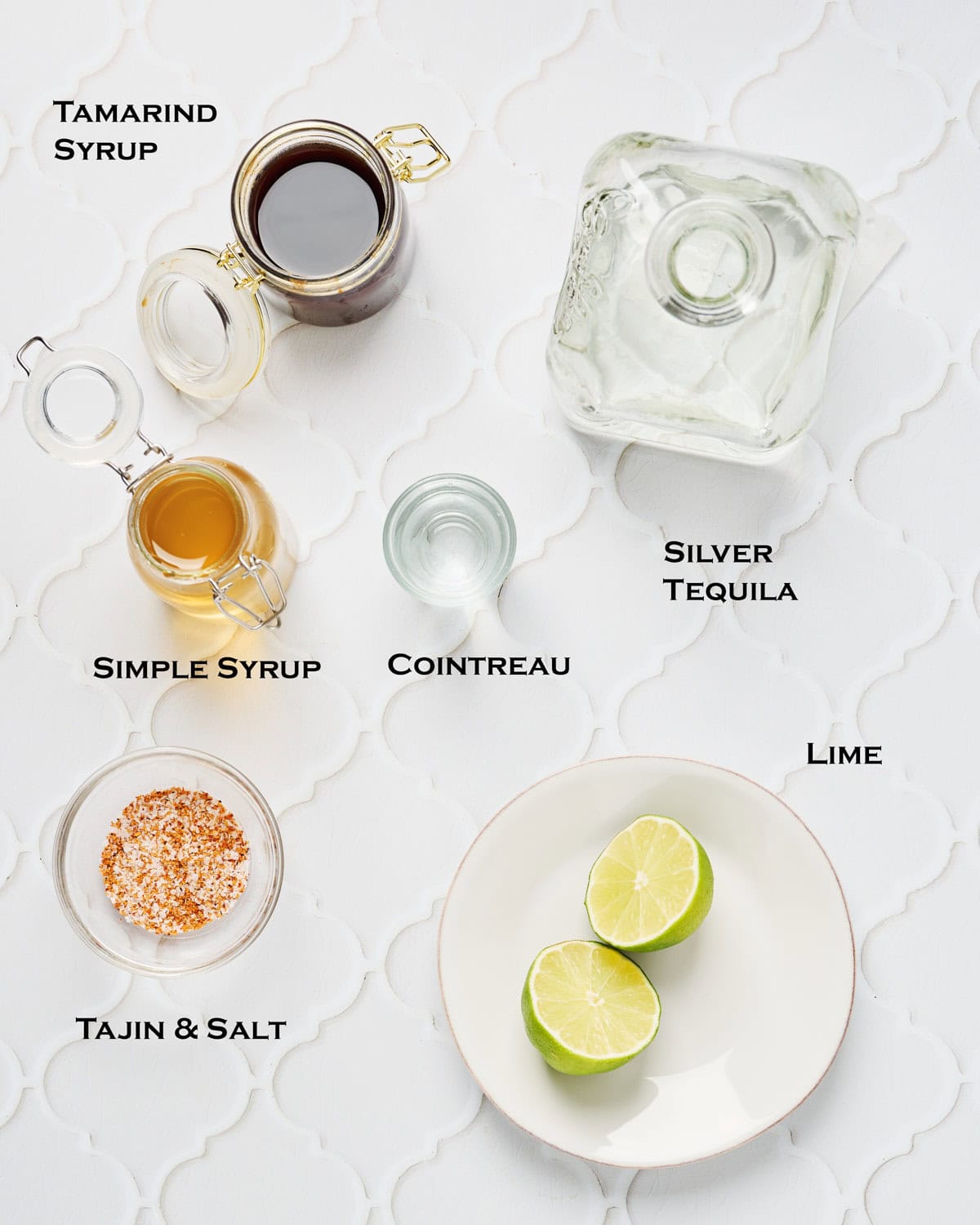 Ingredients to make Tamarind Margaritas.