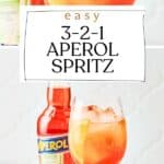 Pin for easy 3-2-1 Aperol Spritz cocktail on Resplendent Kitchen blog.