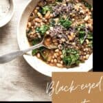 Pin for vegan black-eyed pea stew.