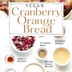 Pin for Vegan Cranberry Orange Bread recipe on Resplendent Kitchen blog.