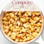 Pin for easy apple compote recipe on Resplendent Kitchen blog.