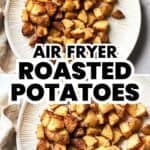 Pin for easy air fryer breakfast potatoes.